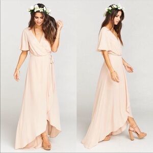 Show Me Your MuMu Sophia Wrap Dress Dusty Blush